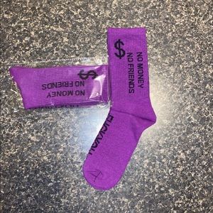 ANTI SOCIAL SOCKS NO MONEY💰 NO FRIENDS F**K YOU SOCKS 🧦 PURPLE&BLACK ONE PAIR